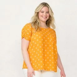 Plus Size LC Lauren Conrad Rumpled Short Sleeve Tee Red Sprigs -LC Lauren Conrad Shop unnamed file 1873