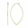LC Lauren Conrad Pointed Nickel Free Oval Hoop Earrings Gold Tone