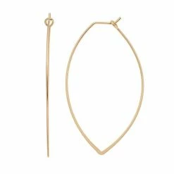 LC Lauren Conrad Pointed Nickel Free Oval Hoop Earrings Gold Tone