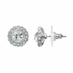 LC Lauren Conrad Simulated Crystal Halo Button Stud Earrings Clear