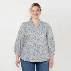 Plus Size LC Lauren Conrad Dolman Sleeve Button-Front Top Stone White -LC Lauren Conrad Shop unnamed file 1935