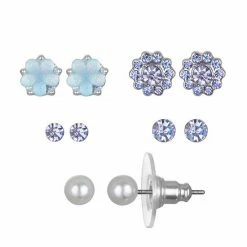 LC Lauren Conrad Flower Stud Earring Set Light Blue -LC Lauren Conrad Shop unnamed file 1966