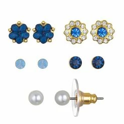 LC Lauren Conrad Flower Stud Earring Set Light Blue -LC Lauren Conrad Shop unnamed file 1968