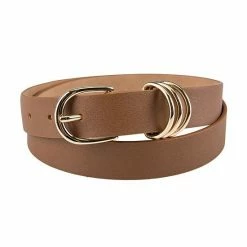 LC Lauren Conrad Multi Ring Dress Belt Cognac
