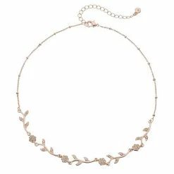LC Lauren Conrad Simulated Crystal Flower & Vine Necklace