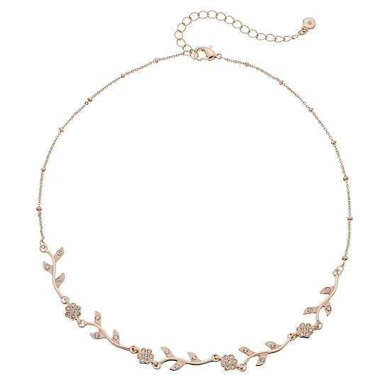 LC Lauren Conrad Simulated Crystal Flower & Vine Necklace 1 LC Lauren Conrad Simulated Crystal Flower & Vine Necklace