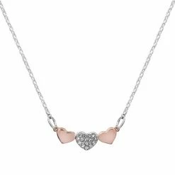 LC Lauren Conrad Two Tone Triple Heart Necklace