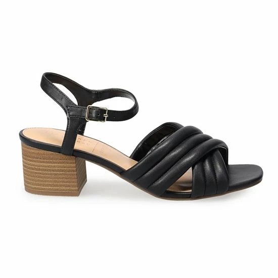 LC Lauren Conrad Fondant Women's Heeled Sandals Black 2 LC Lauren Conrad Fondant Women's Heeled Sandals Black - Image 2