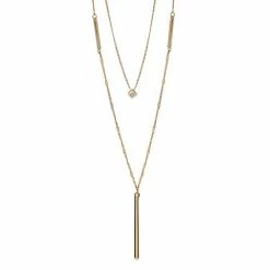 LC Lauren Conrad Multistrand Cube & Stick Pedant Necklace