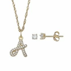 LC Lauren Conrad Sterling Silver Cubic Zirconia Stud Earrings & Initial Pendant Necklace Set -LC Lauren Conrad Shop unnamed file 2073