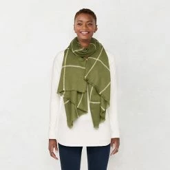 Women's LC Lauren Conrad Grid Softy Wrap Olive 9 Women's LC Lauren Conrad Grid Softy Wrap Olive -LC Lauren Conrad Shop unnamed file 2107