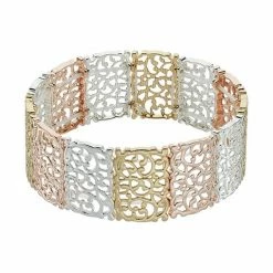 LC Lauren Conrad Tri Tone Filigree Stretch Bracelet