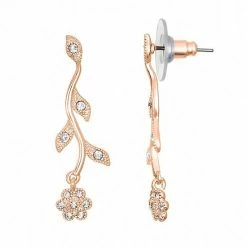 LC Lauren Conrad Simulated Crystal Nickel Free Vine Drop Earrings