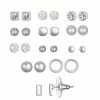 LC Lauren Conrad Silver Tone Simulated Crystal Minimalist Stud Earring Set