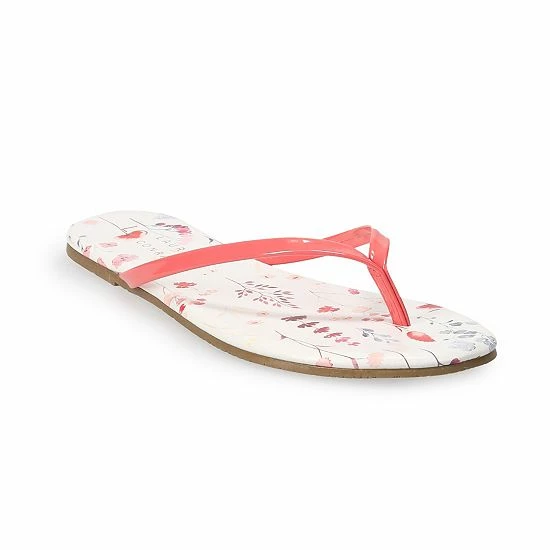 LC Lauren Conrad Honey 2 Women's Flip Flop Sandals Denim Blue Floral 4 LC Lauren Conrad Honey 2 Women's Flip Flop Sandals Denim Blue Floral - Image 4