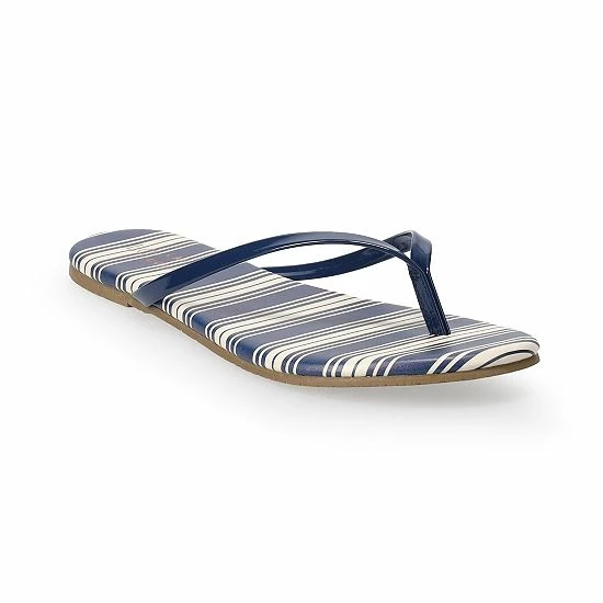 LC Lauren Conrad Honey 2 Women's Flip Flop Sandals Denim Blue Floral 5 LC Lauren Conrad Honey 2 Women's Flip Flop Sandals Denim Blue Floral - Image 5