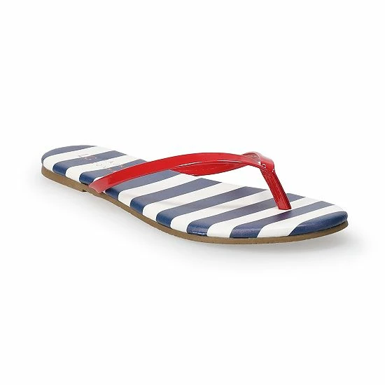 LC Lauren Conrad Honey 2 Women's Flip Flop Sandals Denim Blue Floral 6 LC Lauren Conrad Honey 2 Women's Flip Flop Sandals Denim Blue Floral - Image 6