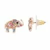 LC Lauren Conrad Rose Gold Tone Rainbow Simulated Stone Elephant Nickel Free Stud Earrings