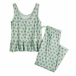 Women's LC Lauren Conrad Peplum Pajama Tank & Culotte Pajama Pants Sleep Set Navy Floral -LC Lauren Conrad Shop unnamed file 2237