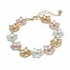 LC Lauren Conrad Tri Tone Textured Flower Bracelet