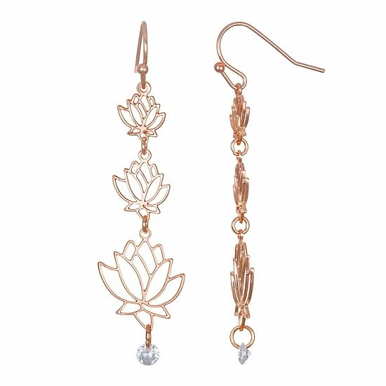 LC Lauren Conrad Polished Lotus Linear Drop Earrings 1 LC Lauren Conrad Polished Lotus Linear Drop Earrings