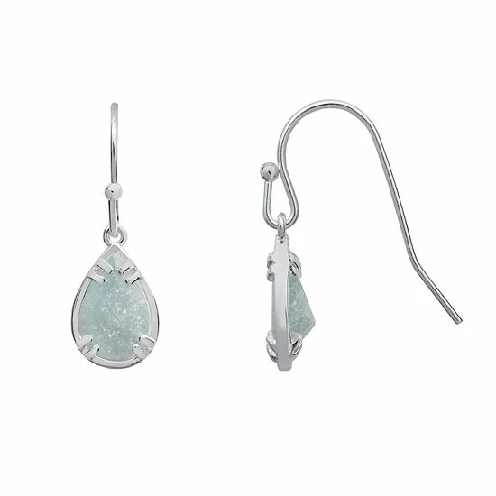 LC Lauren Conrad Silver Tone Crackle Cubic Zirconia Nickel Free Drop Earrings 1 LC Lauren Conrad Silver Tone Crackle Cubic Zirconia Nickel Free Drop Earrings