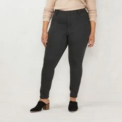 Plus Size LC Lauren Conrad High-Waisted Super Skinny Ponte Pants Gray Heather -LC Lauren Conrad Shop unnamed file 2294