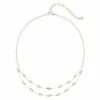 LC Lauren Conrad Multi Strand Rose Gold Tone Faux Pearl Necklace