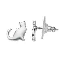 LC Lauren Conrad Cat Stud Earrings Silver Tone -LC Lauren Conrad Shop unnamed file 2319