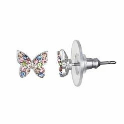 LC Lauren Conrad Simulated Crystal Butterfly Nickel Free Stud Earrings