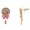 LC Lauren Conrad Gold Tone Crystal & Enamel Lollipop Drop Earrings