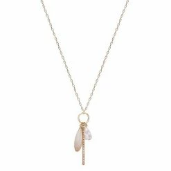 LC Lauren Conrad Cluster Stick Pendant Long Necklace