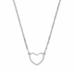 LC Lauren Conrad Silver Tone Heart Necklace
