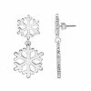 LC Lauren Conrad Tiered Snowflake Drop Earrings