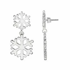 LC Lauren Conrad Tiered Snowflake Drop Earrings