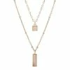 LC Lauren Conrad Geometric Pendant Double Strand Necklace