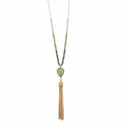 LC Lauren Conrad Beaded Tassel Pendant Necklace