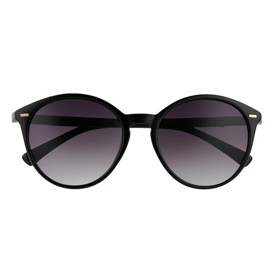 Women's LC Lauren Conrad 66mm Sand Dollar Round Cat Eye Sunglasses Black 2 Women's LC Lauren Conrad 66mm Sand Dollar Round Cat Eye Sunglasses Black - Image 2