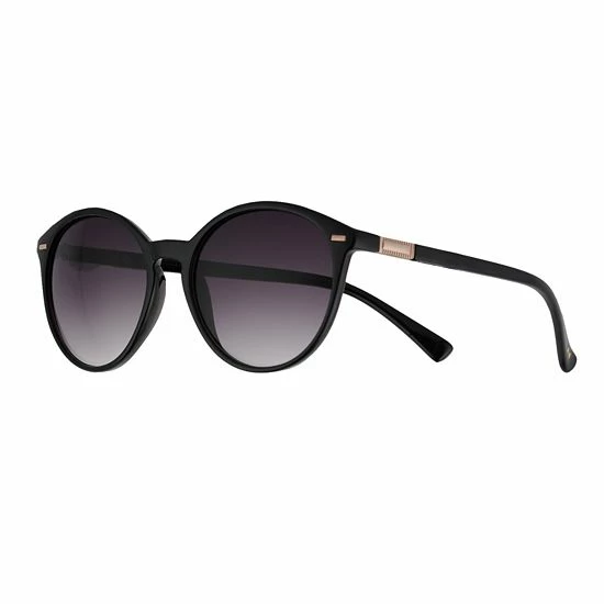 Women's LC Lauren Conrad 66mm Sand Dollar Round Cat Eye Sunglasses Black 4 Women's LC Lauren Conrad 66mm Sand Dollar Round Cat Eye Sunglasses Black - Image 4