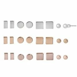 LC Lauren Conrad Geometric Nickel Free Stud Earring Set