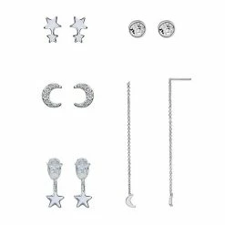 LC Lauren Conrad 5-pack Silver-Tone Celestial Earring Set
