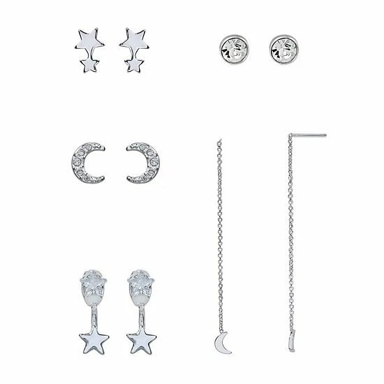 LC Lauren Conrad 5-pack Silver-Tone Celestial Earring Set LC Lauren Conrad 5-pack Silver-Tone Celestial Earring Set -LC Lauren Conrad Shop unnamed file 2472