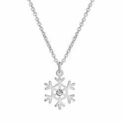 LC Lauren Conrad Simulated Crystal Center Snowflake Nickel Free Pendant Necklace