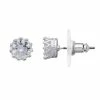LC Lauren Conrad Crown Stud Earrings Silver Tone
