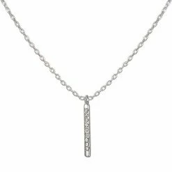 LC Lauren Conrad Silver Tone Pave Bar Necklace