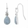 LC Lauren Conrad Silver Tone Crackled Simulated Crystal Nickel Free Teardrop Earrings