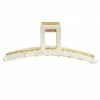 LC Lauren Conrad Large Gold Tone Pearlized Acetate Front Claw Clip