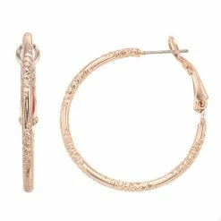 LC Lauren Conrad Textured Hoop Nickel Free Earrings