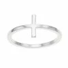 LC Lauren Conrad Silver Tone Sideways Cross Ring