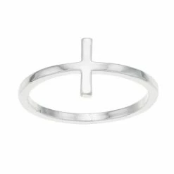 LC Lauren Conrad Silver Tone Sideways Cross Ring